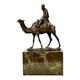 Sculpture En Bronze Véritable Chameau Cavalier Sur Socle En Marbre Art Décora