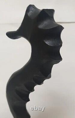 Sculpture hippocampe metal bois art populaire compagnonnage seahorse no bronze