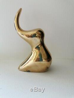 Sculpture l'art du Bronze doré Elephant Monique Gerber signé Cantarel animalier