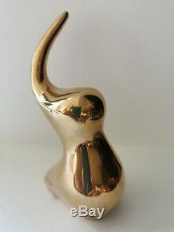 Sculpture l'art du Bronze doré Elephant Monique Gerber signé Cantarel animalier