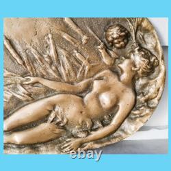 Sculpture plateau plat bronze Art nouveau E. Seraphin Vernier décoration