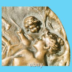 Sculpture plateau plat bronze Art nouveau E. Seraphin Vernier décoration