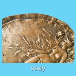 Sculpture plateau plat bronze Art nouveau E. Seraphin Vernier décoration