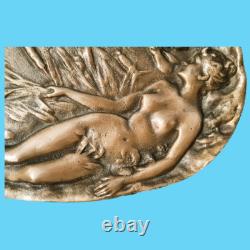 Sculpture plateau plat bronze Art nouveau E. Seraphin Vernier décoration