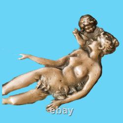 Sculpture plateau plat bronze Art nouveau E. Seraphin Vernier décoration