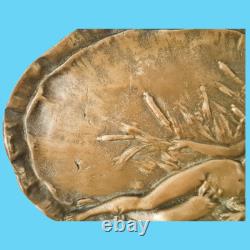 Sculpture plateau plat bronze Art nouveau E. Seraphin Vernier décoration