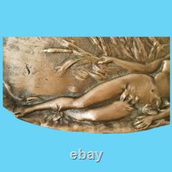 Sculpture plateau plat bronze Art nouveau E. Seraphin Vernier décoration