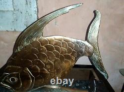 Sculpture poisson Art Déco en Bronze à patinz cuivré signé Fish
