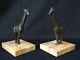 Serre Livres Girafes En Bronze Art Deco Signe Manin Sculpture