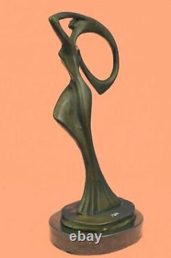 Signé Bronze Abstrait Art Moderne Femelle Figurine Sculpture Décoratifs Deal