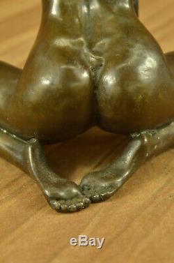 Signé Bronze Érotique Sculpture Nude Art Sex Figurine Statue Figurine