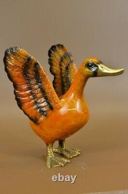 Signé Moigniez Marsh Canard Bronze Statue Sculpture Marbre Base Art Deal