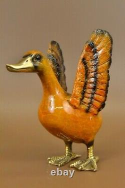 Signé Moigniez Marsh Canard Bronze Statue Sculpture Marbre Base Art Deal