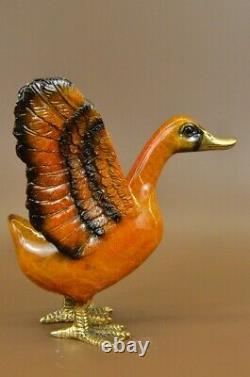 Signé Moigniez Marsh Canard Bronze Statue Sculpture Marbre Base Art Deal