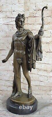 Signée Apollo Bronze Sculpture Statue Figurine Marbre Chair Figurine Art