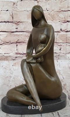 Signée Chair Mère par Milo Bronze Sculpture Abstrait Art Moderne Figurine Statue