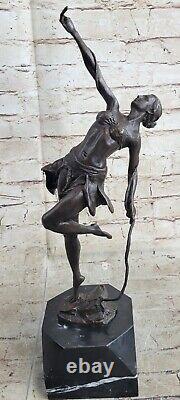 Signée Chiparus Véritable Bronze Art Gymnaste Sculpture 19 Grand Figurine
