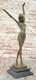 Signée D. H! 100% Véritable Bronze Statue Art Déco Danseuse Bronze Sculpture