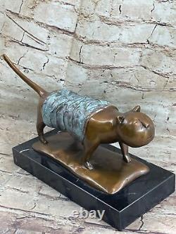 Signée Fernando Botero Fat Chat Bronze Abstrait Art Moderne Sculpture Déco