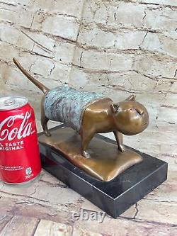 Signée Fernando Botero Fat Chat Bronze Abstrait Art Moderne Sculpture Déco