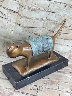 Signée Fernando Botero Fat Chat Bronze Abstrait Art Moderne Sculpture Déco