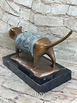 Signée Fernando Botero Fat Chat Bronze Abstrait Art Moderne Sculpture Déco