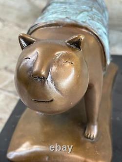 Signée Fernando Botero Fat Chat Bronze Abstrait Art Moderne Sculpture Déco