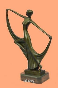 Signée Milo Original Véritable Bronze Statue Art Déco Danseuse Sculpture Figure