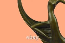 Signée Milo Original Véritable Bronze Statue Art Déco Danseuse Sculpture Figure