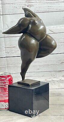 Signée Original Milo Abstrait Art Moderne Femelle Bronze Sculpture Figurine