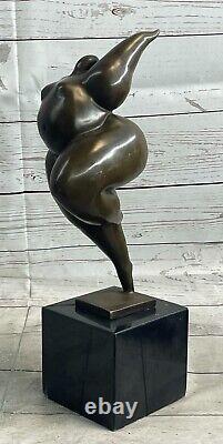 Signée Original Milo Abstrait Art Moderne Femelle Bronze Sculpture Figurine