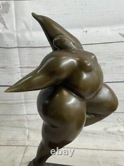 Signée Original Milo Abstrait Art Moderne Femelle Bronze Sculpture Figurine