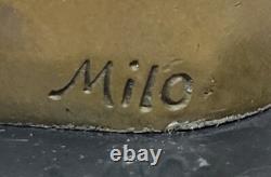 Signée Original Rare Milo Abstrait Art Moderne Kissing Couple Bronze Sculpture