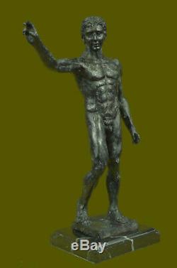 Signée Rodin Abstrait Moderne Art Déco Homme Nu Torse Bronze Sculpture Figurine