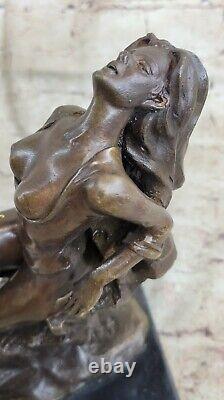 Signée Sexy Érotique Art Chair Femme Danseuse Bronze Sculpture Statue Figurine