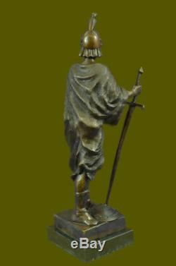 SignéePicaultRomain Soldat Buste Bronze Sculpture Marbre Base Art Déco