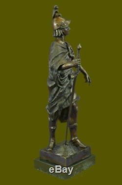 SignéePicaultSoldat Romain Buste Bronze Sculpture Base Marbre Art Déco