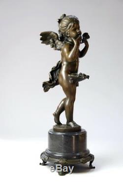 Splendide sculpture Art Nouveau en bronze signée E. Plat