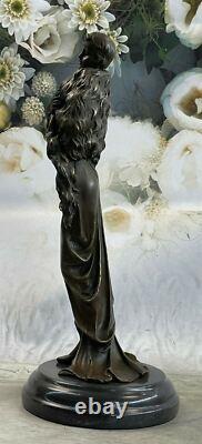 Statue De Danseuse En Bronze Française Art Déco Nouveau Des Années 1920