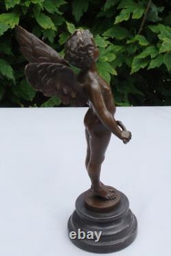 Statue Sculpture Ange Bebe Style Art Deco Style Art Nouveau Bronze massif Signe