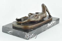 Statue Sculpture Athlete Sexy Style Art Deco Bronze massif Signe