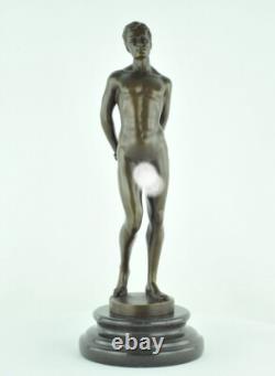 Statue Sculpture Athlete Sexy Style Art Deco Style Art Nouveau Bronze massif Sig