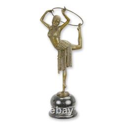 Statue Sculpture Bronze Art Déco Nouveau Femme Danseuse Anneau DSDC-4 Moderne