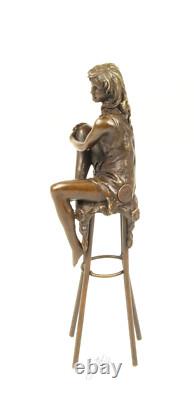 Statue Sculpture Bronze Art Déco Nouveau Femme Tabouret Bar DSBJ-11 Moderne
