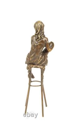 Statue Sculpture Bronze Art Déco Nouveau Femme Tabouret Bar DSBJ-11 Moderne