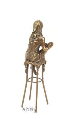 Statue Sculpture Bronze Art Déco Nouveau Femme Tabouret Bar DSBJ-11 Moderne
