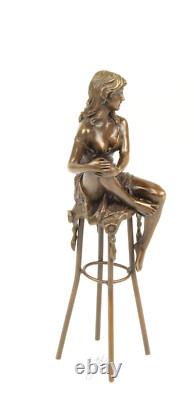 Statue Sculpture Bronze Art Déco Nouveau Femme Tabouret Bar DSBJ-11 Moderne