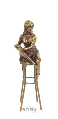 Statue Sculpture Bronze Art Déco Nouveau Femme Tabouret Bar DSBJ-11 Moderne