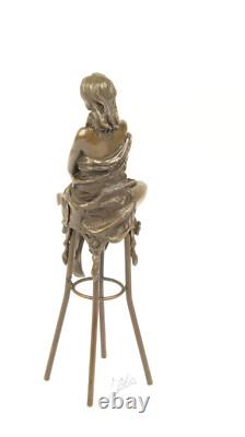 Statue Sculpture Bronze Art Déco Nouveau Femme Tabouret Bar DSBJ-12 Moderne