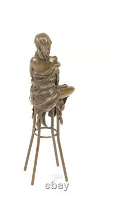 Statue Sculpture Bronze Art Déco Nouveau Femme Tabouret Bar DSBJ-12 Moderne